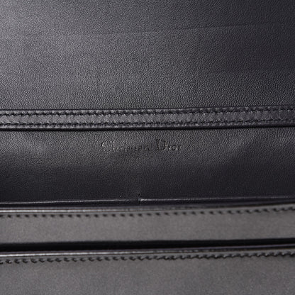 Christian Dior Metallic Patent Micro-Cannage Diorama Wallet on Chain Pouch Onyx Black 6 of 10