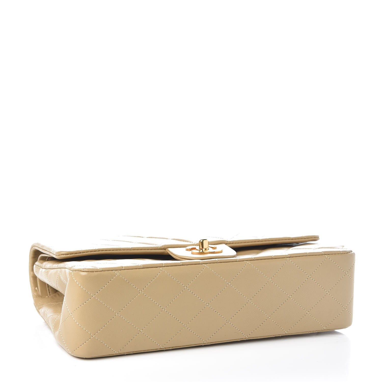 Chanel Lambskin Quilted Medium Double Flap Beige 4 of 10