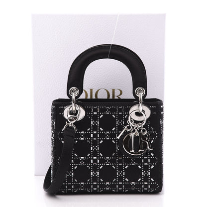 Christian Dior Satin Crystal Cannage Mini Lady Dior Black 10 of 10