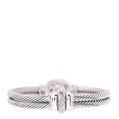 David Yurman Sterling Silver Diamond Prasiolite 10mm Albion Cable Bracelet 4 of 4