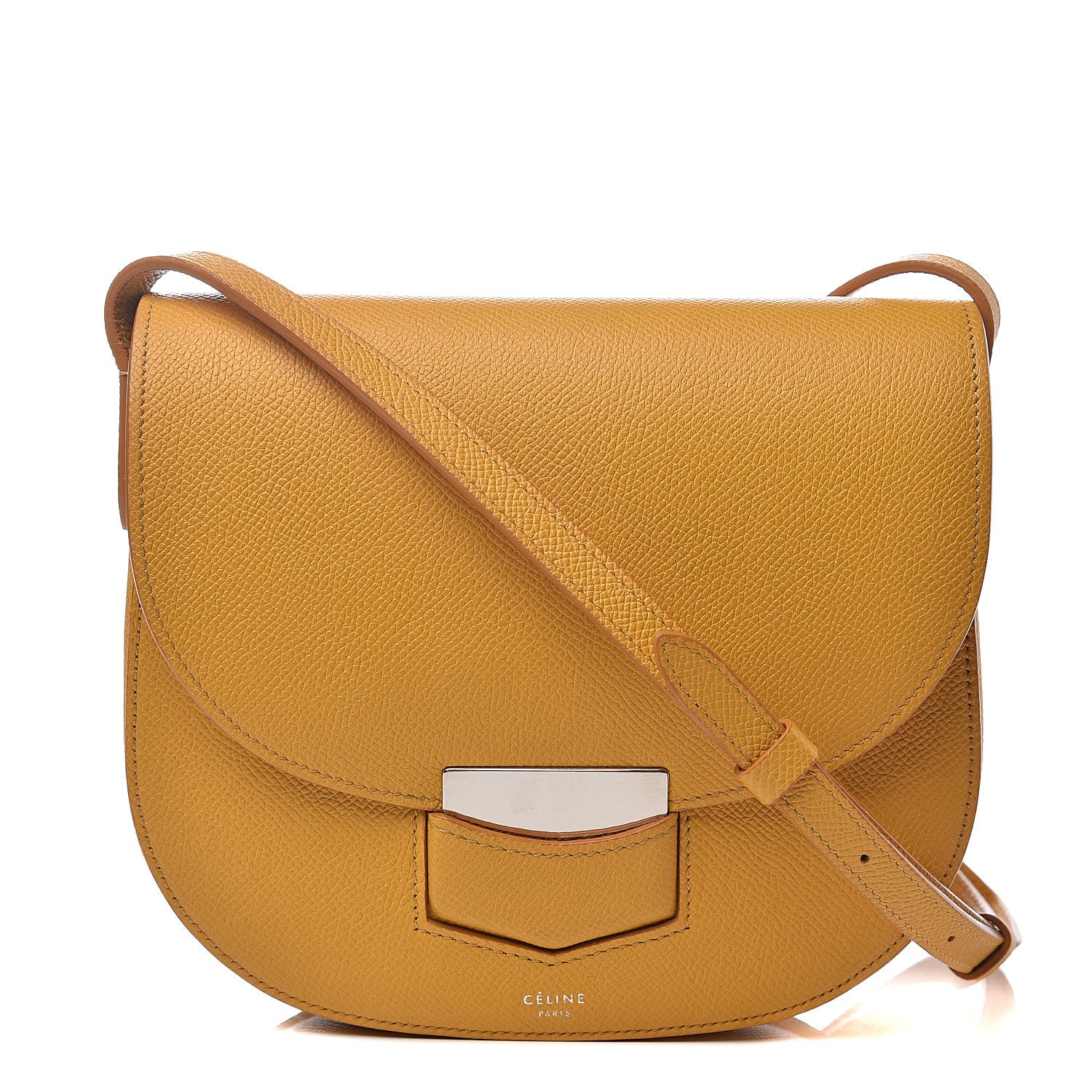 Celine Baby Grained Calfskin Small Trotteur Saffron 1 of 10