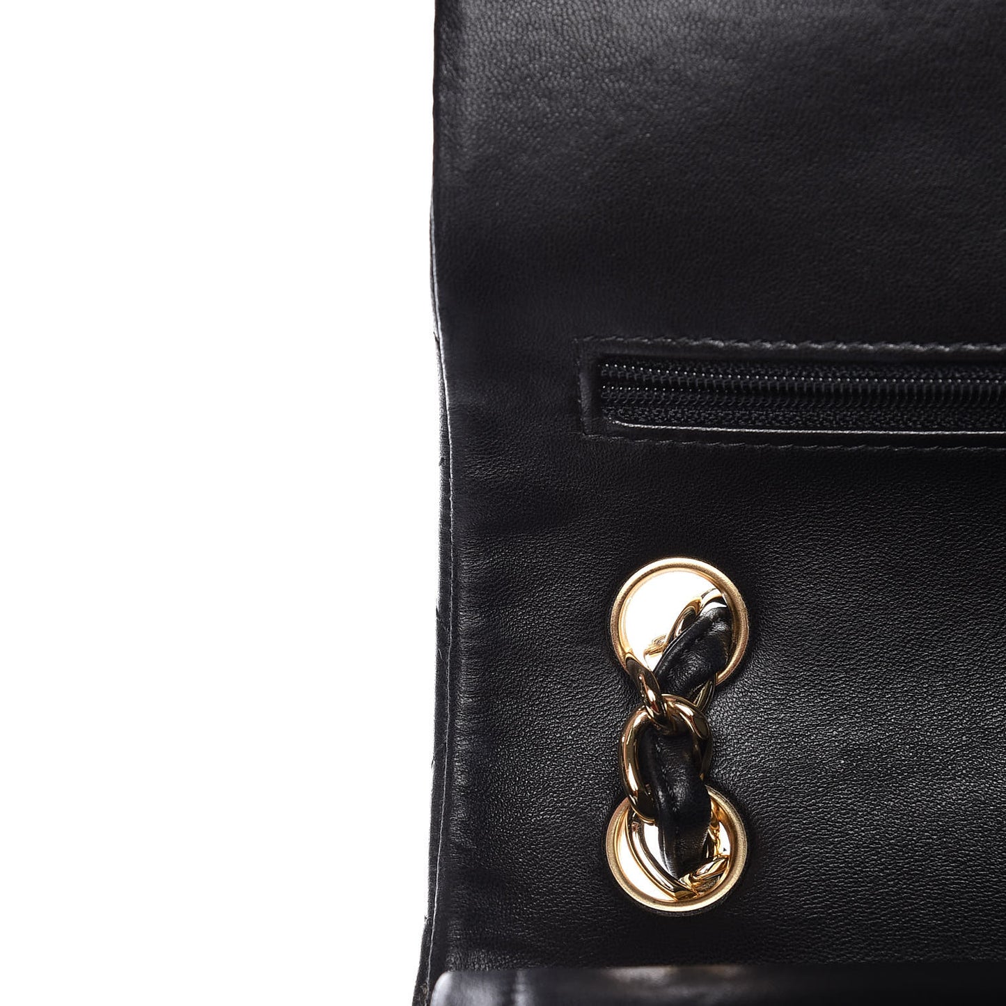 Lambskin Quilted Jumbo Double Flap Black