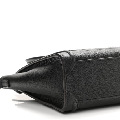 Celine Drummed Calfskin Nano Luggage Black 9 of 12