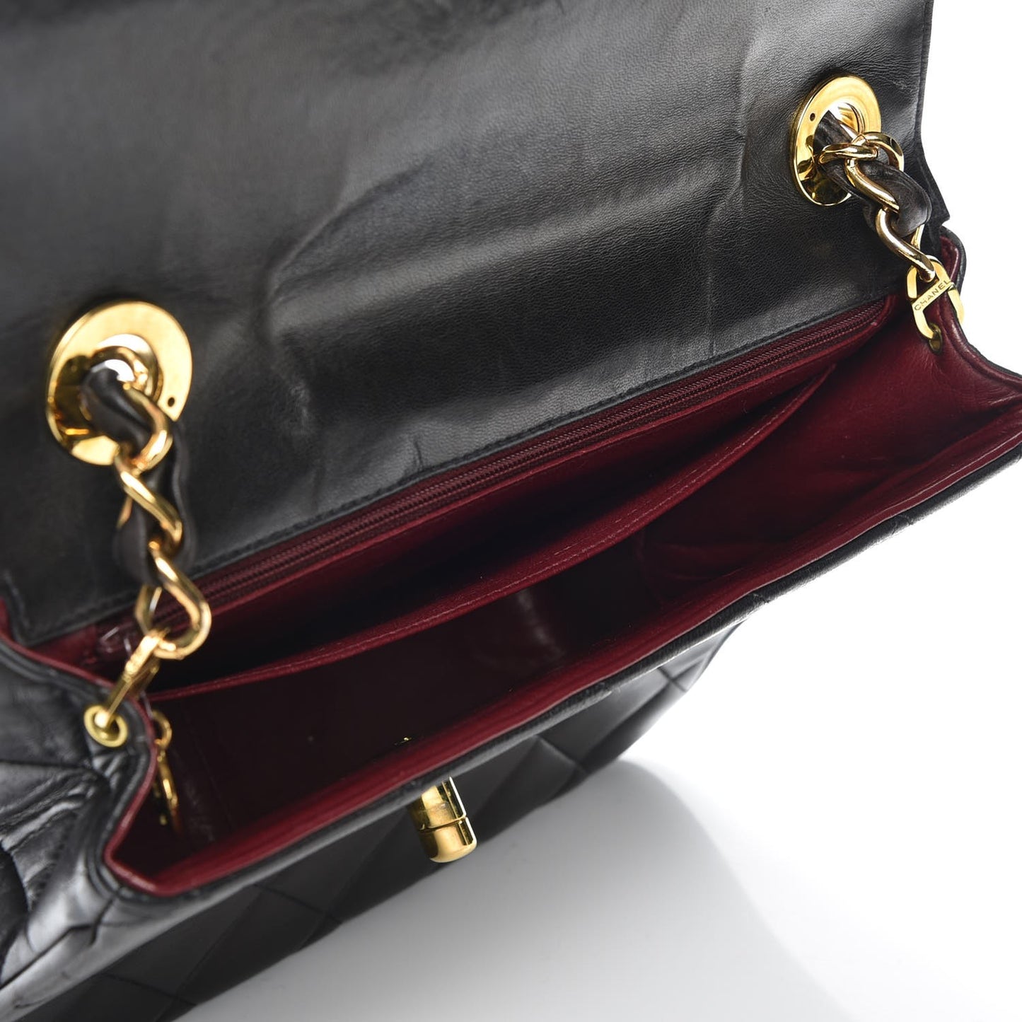 Lambskin Quilted Medium Single Flap Black