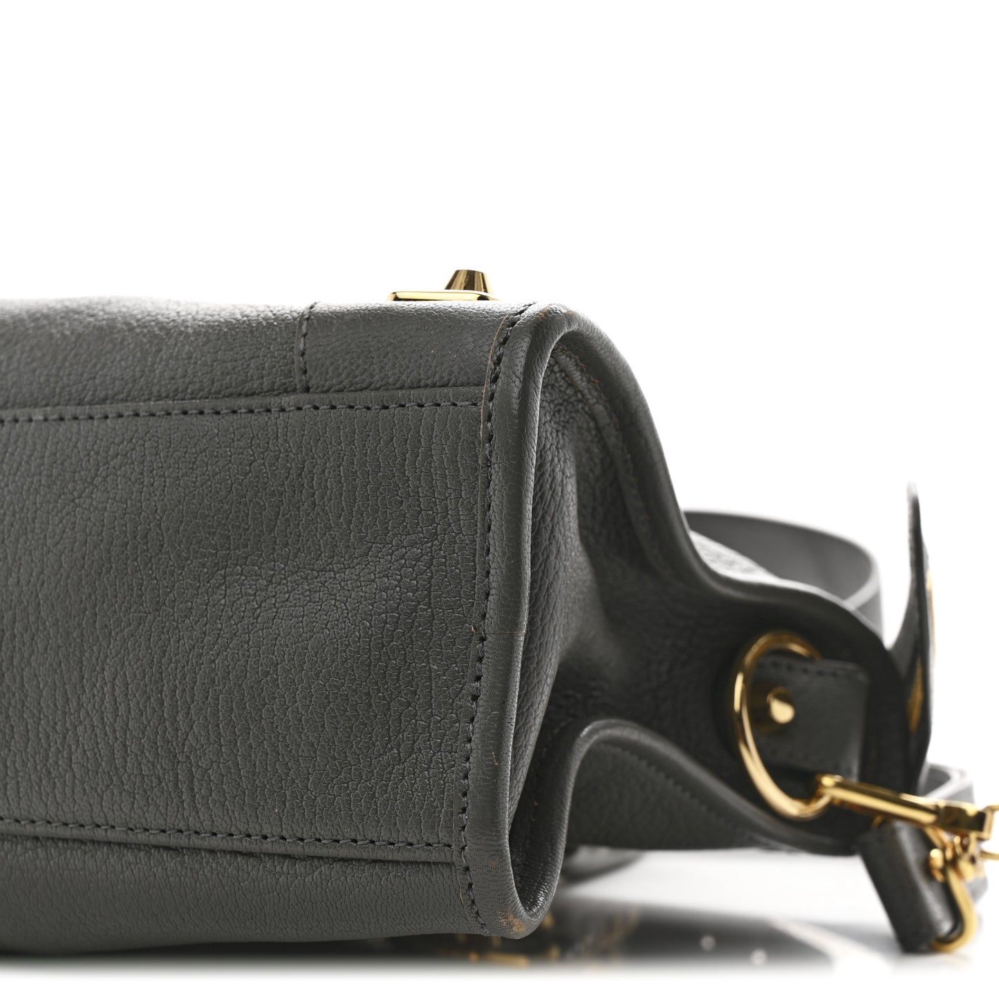 Chevre Gold Metallic Edge Hardware S City Gris Acier
