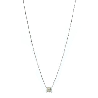David Yurman Sterling Silver Diamond Prasiolite 9mm Petite Chatelaine Pendant Necklace 1 of 5