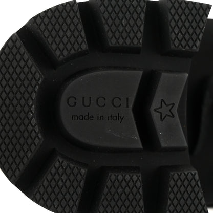 Gucci Calfskin Sylvie Web Womens Lace Up Combat Boots 36.5 Black 8 of 9