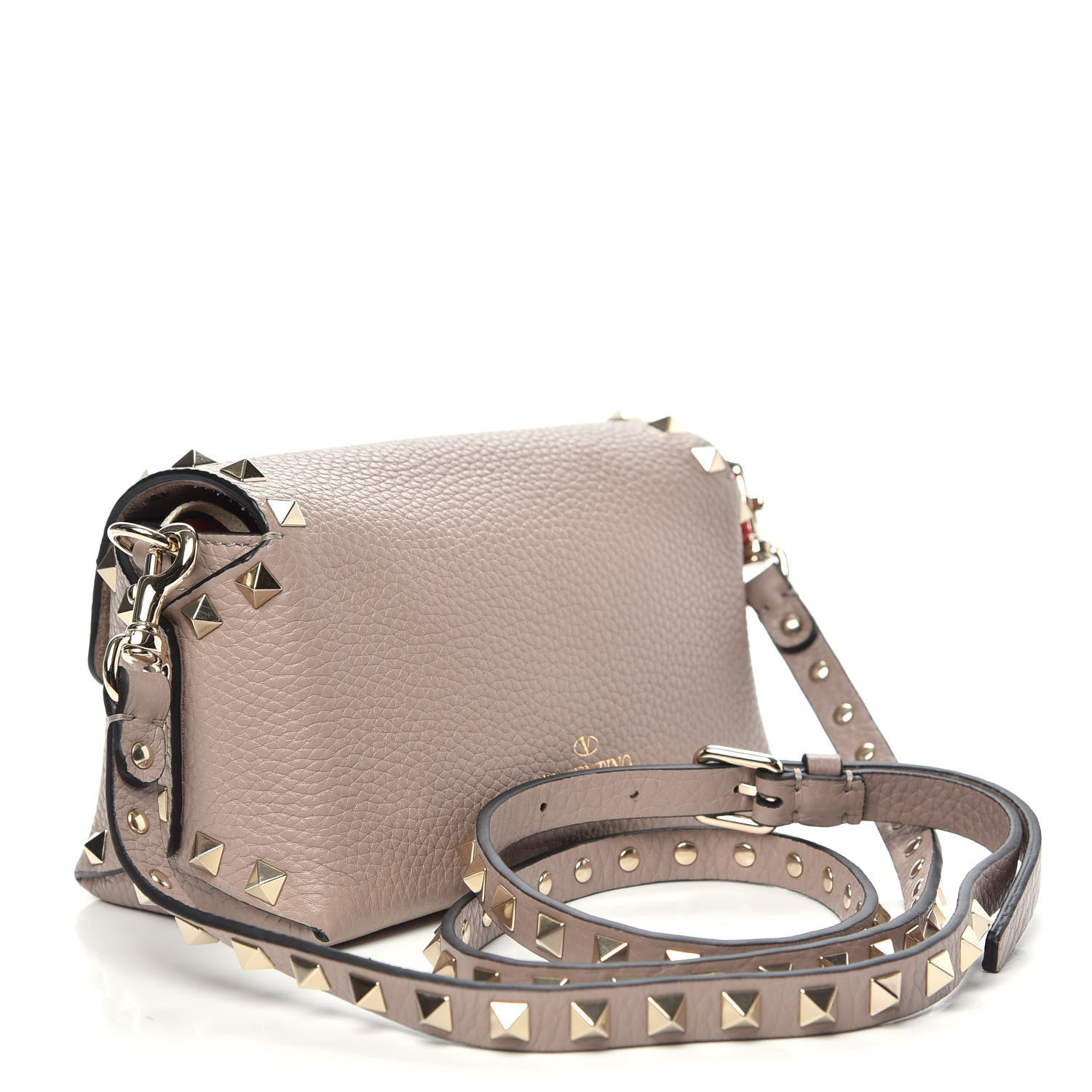 Valentino Garavani Pebbled Calfskin Mini Rockstud Crossbody Bag Poudre 3 of 8