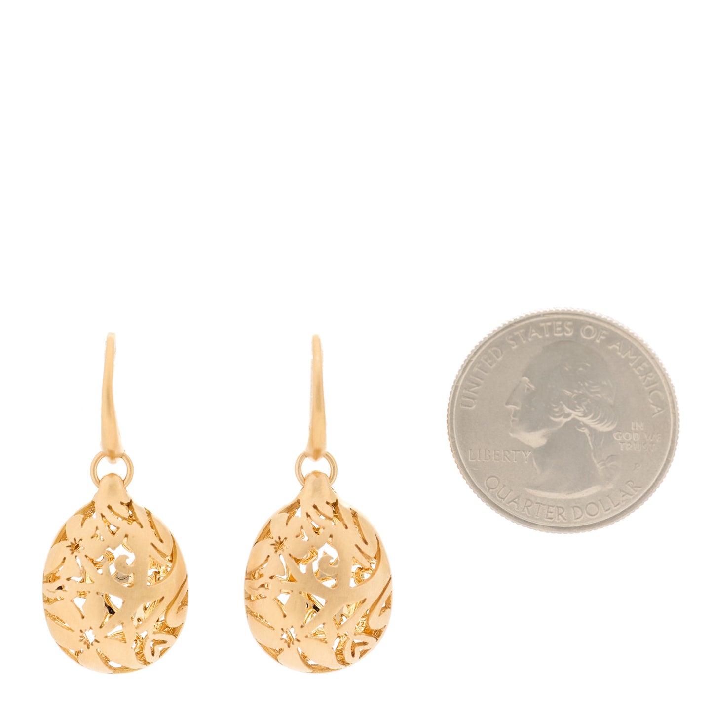 18K Rose Gold Arabesque Floral Drop Earrings