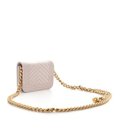 Chanel Caviar Chevron Quilted Boy Flap Waist Belt Bag Light Purple 3 of 12