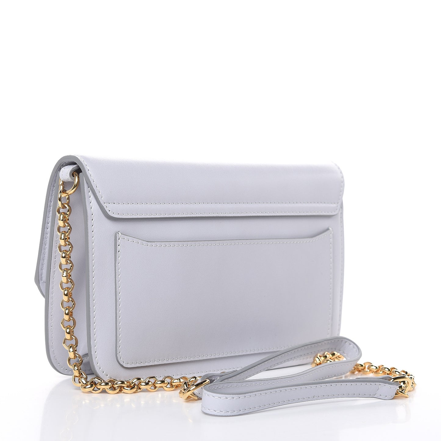 Calfskin Suede C Clutch With Chain Light Cloud