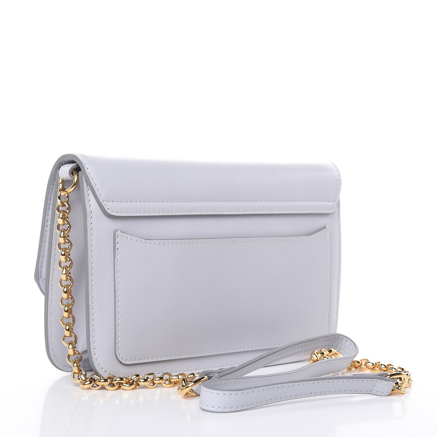 Chloe Calfskin Suede C Clutch With Chain Light Cloud 3 of 9