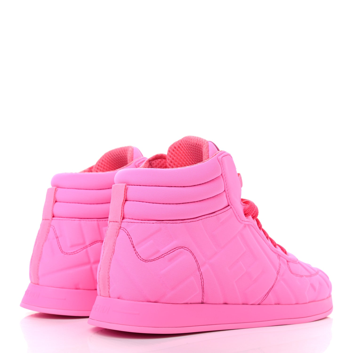 Fendi X NICKI MINAJ Lycra Macro FF Embossed Prints On High Top Sneakers 36 Pink 4 of 8