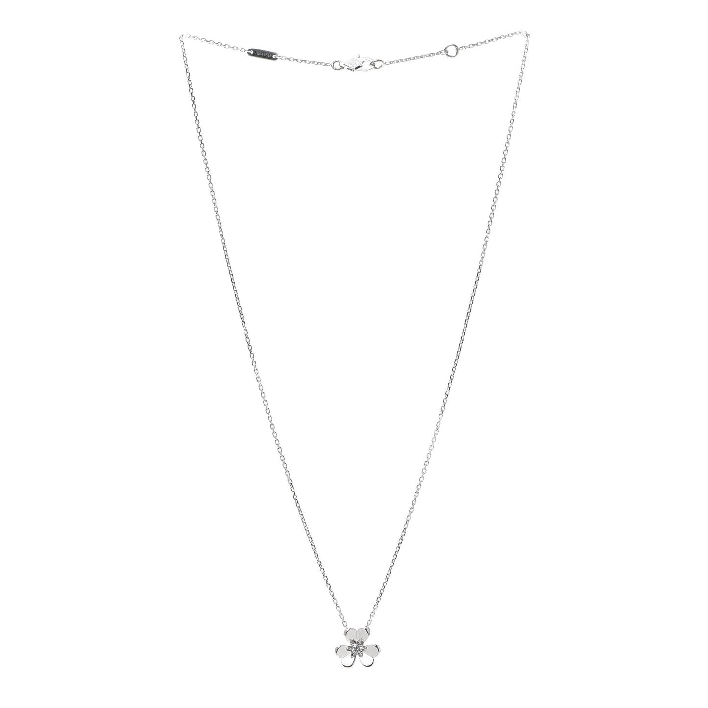 18K White Gold Diamond Mini Frivole Pendant Necklace