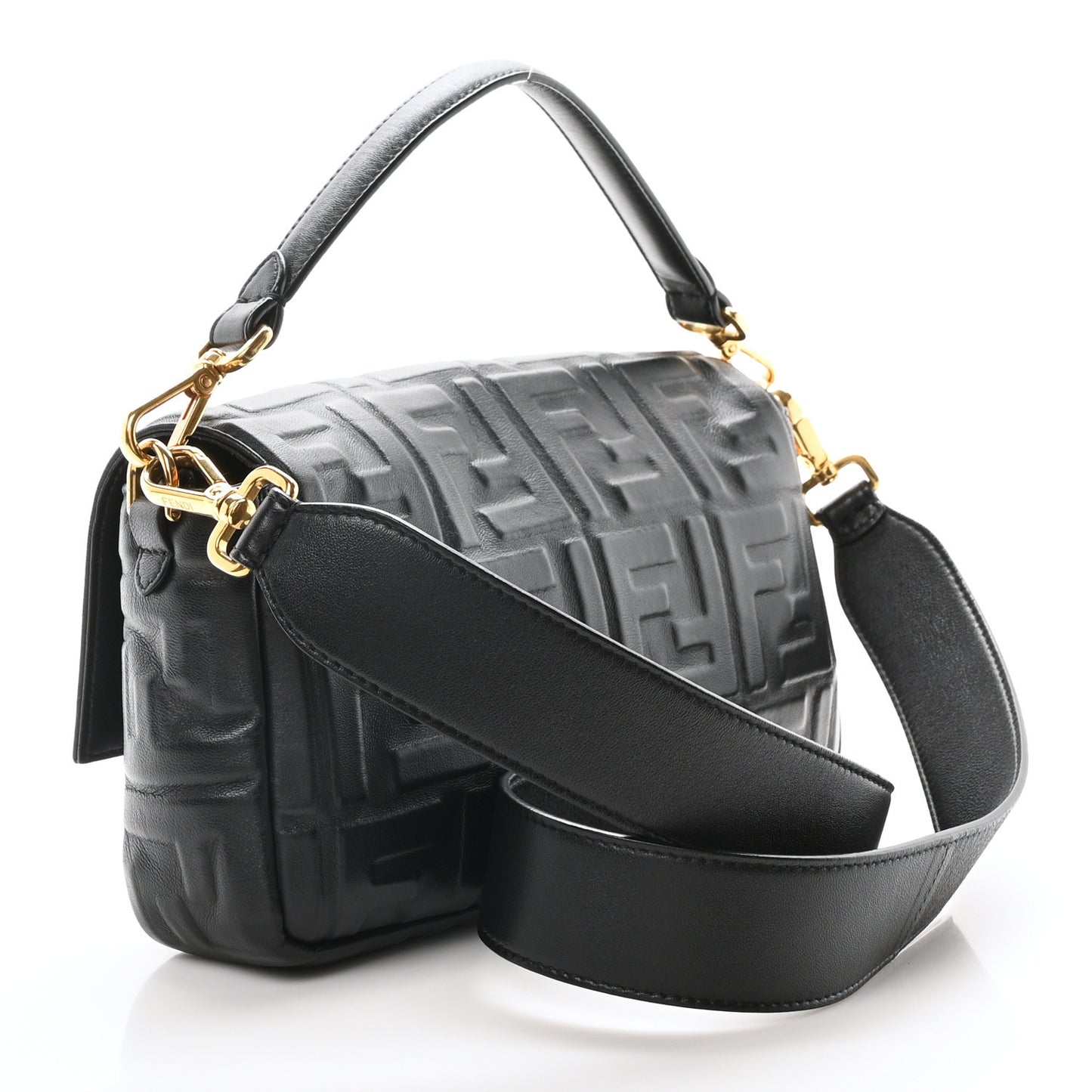 Nappa FF 1974 Embossed Baguette Black