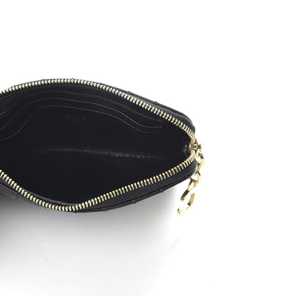 Celine Calfskin Quilted C Charm Coin Card Pouch Black 5 of 9