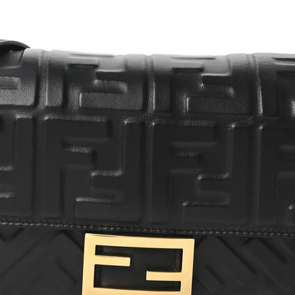 Fendi Nappa FF 1974 Embossed Baguette Black 8 of 10