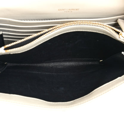 Saint Laurent Lambskin Matelasse Small Vicky Chain Bag White 4 of 17