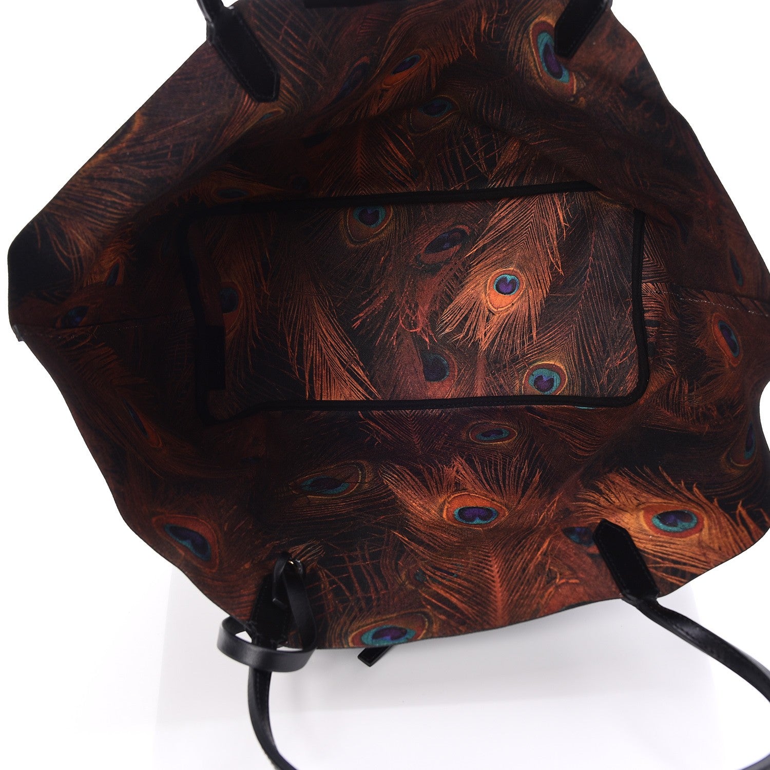 Givenchy Textured Coated Canvas Peacock Print Large Antigona Tote Black 6 of 9