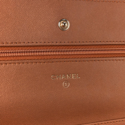 Chanel Metallic Lambskin Quilted Wallet On Chain WOC Golden 7 of 13