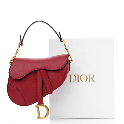 Christian Dior Grained Calfskin Mini Saddle Bag Red 10 of 10