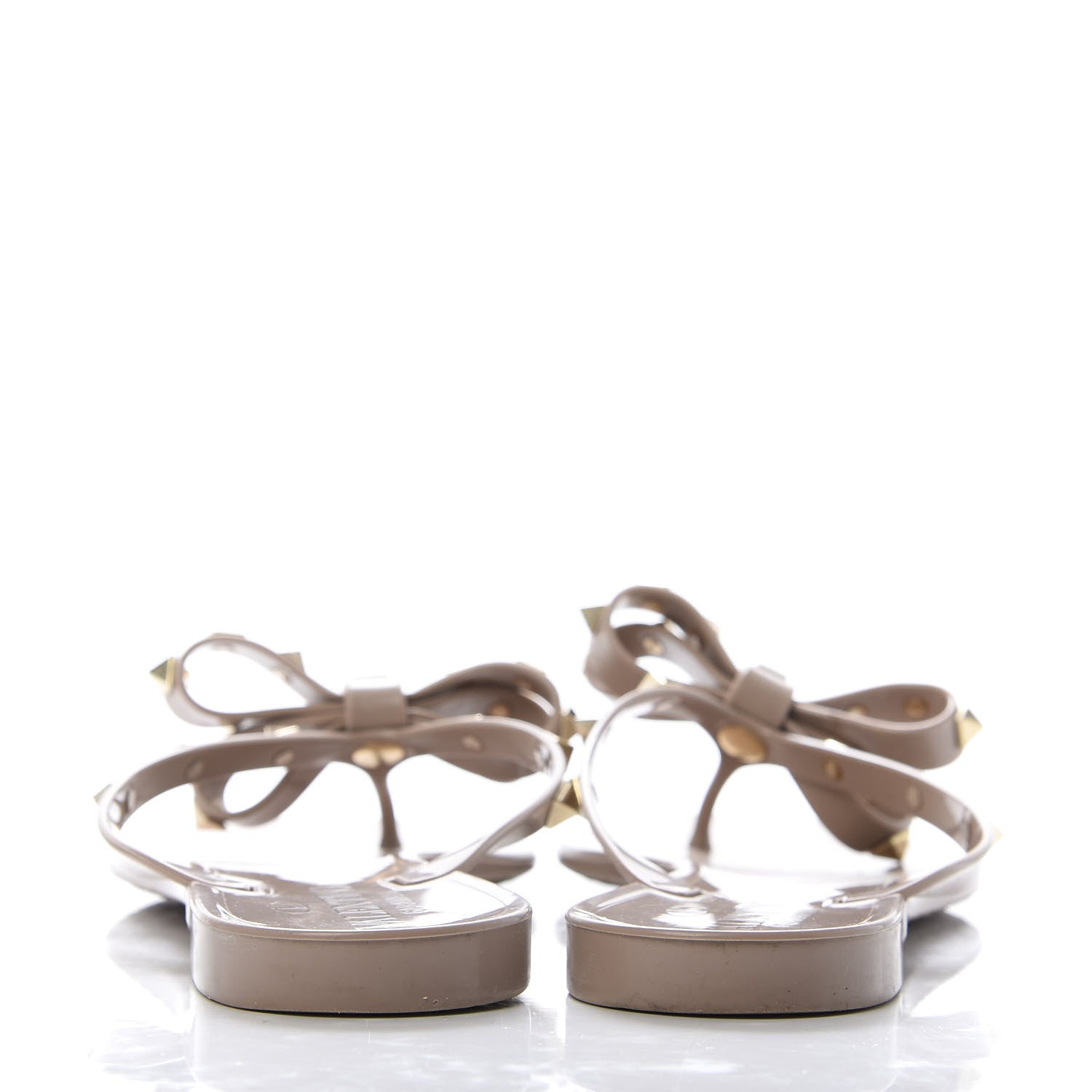 Valentino Garavani PVC Jelly Rockstud Bow Thong Sandals 37 Poudre 6 of 8