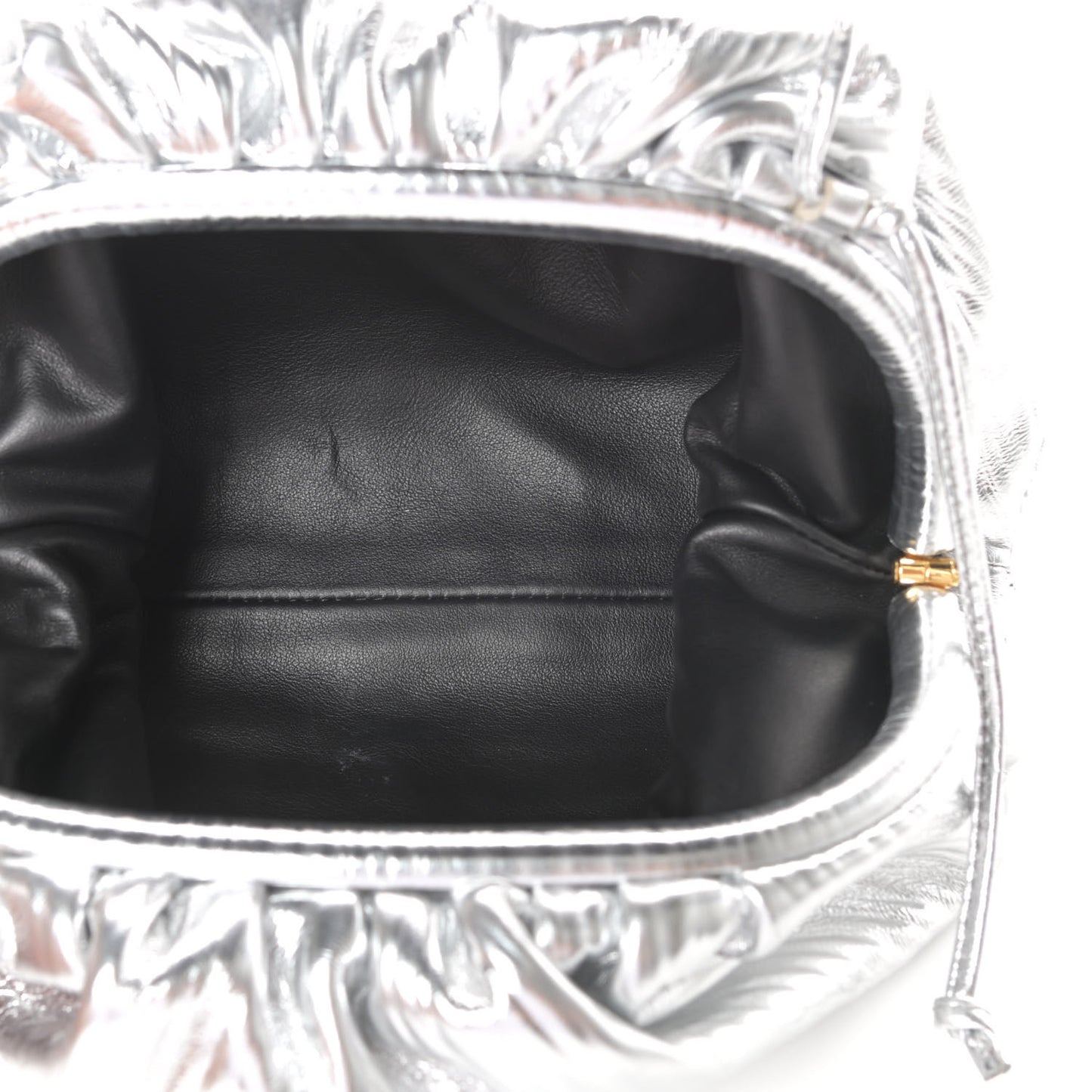 Metalic Bark Calfskin The Mini Pouch Silver