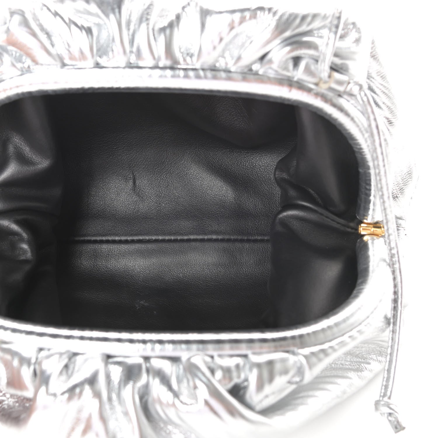 Bottega Veneta Metalic Bark Calfskin The Mini Pouch Silver 5 of 8