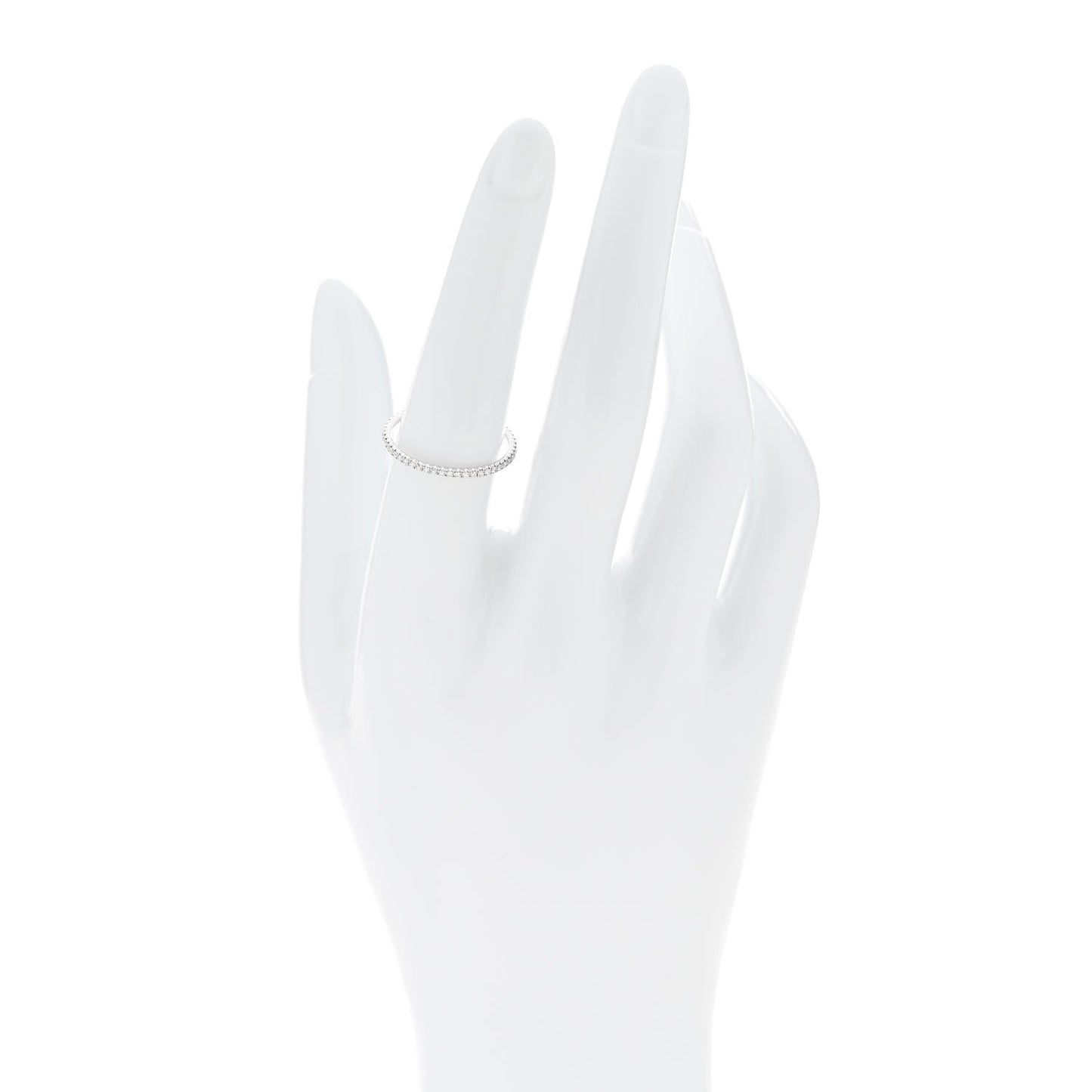 18K White Gold Diamond 1.5mm Etincelle de Cartier Wedding Band Ring 55 7.25