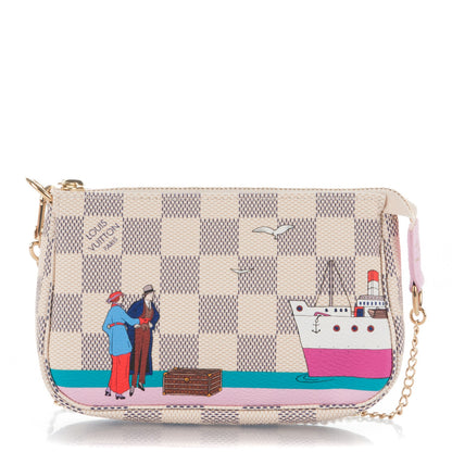 Louis Vuitton Damier Azur 2016 Christmas Animation Mini Pochette Accessories 1 of 7