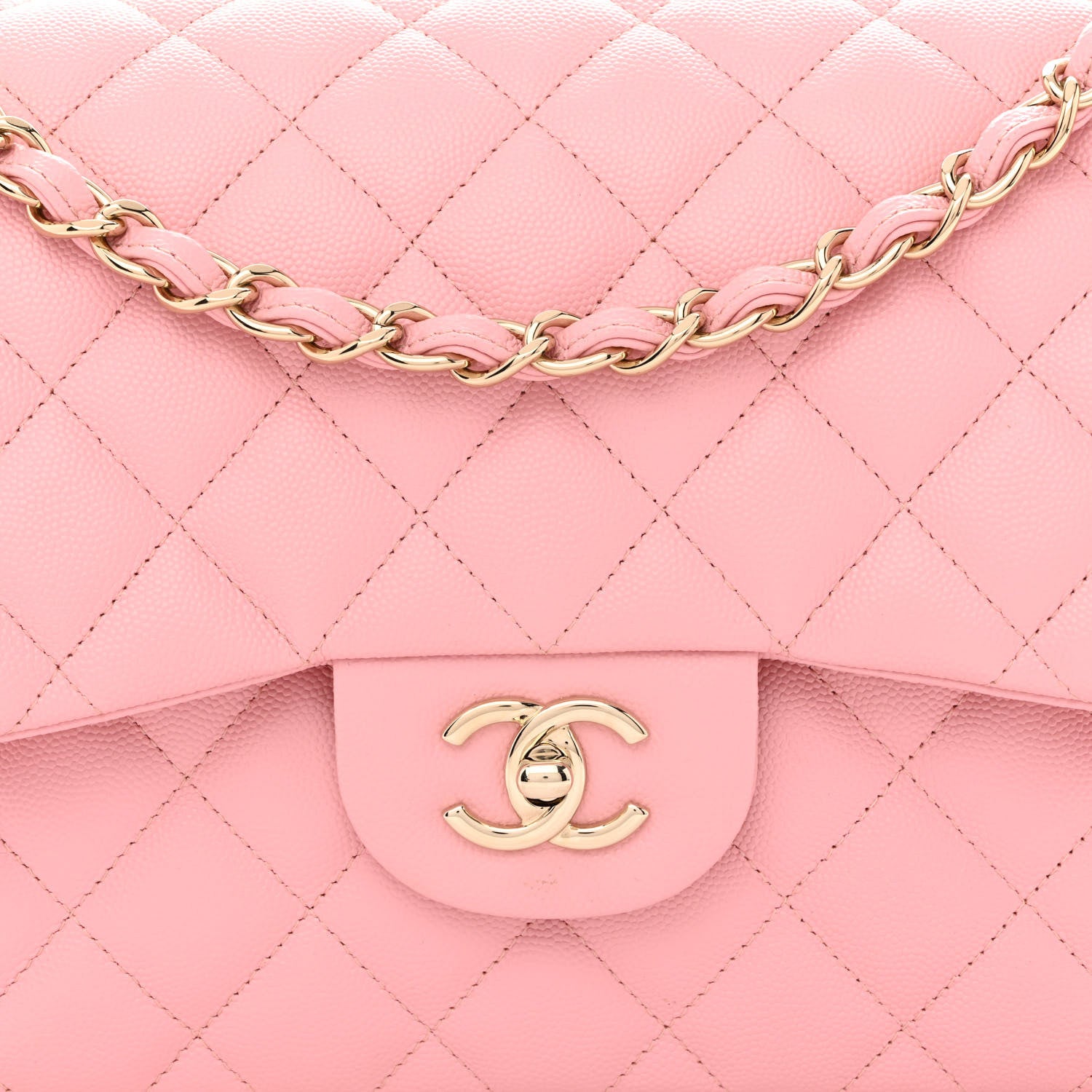 Chanel Caviar Quilted Jumbo Double Flap Pink 7 of 9