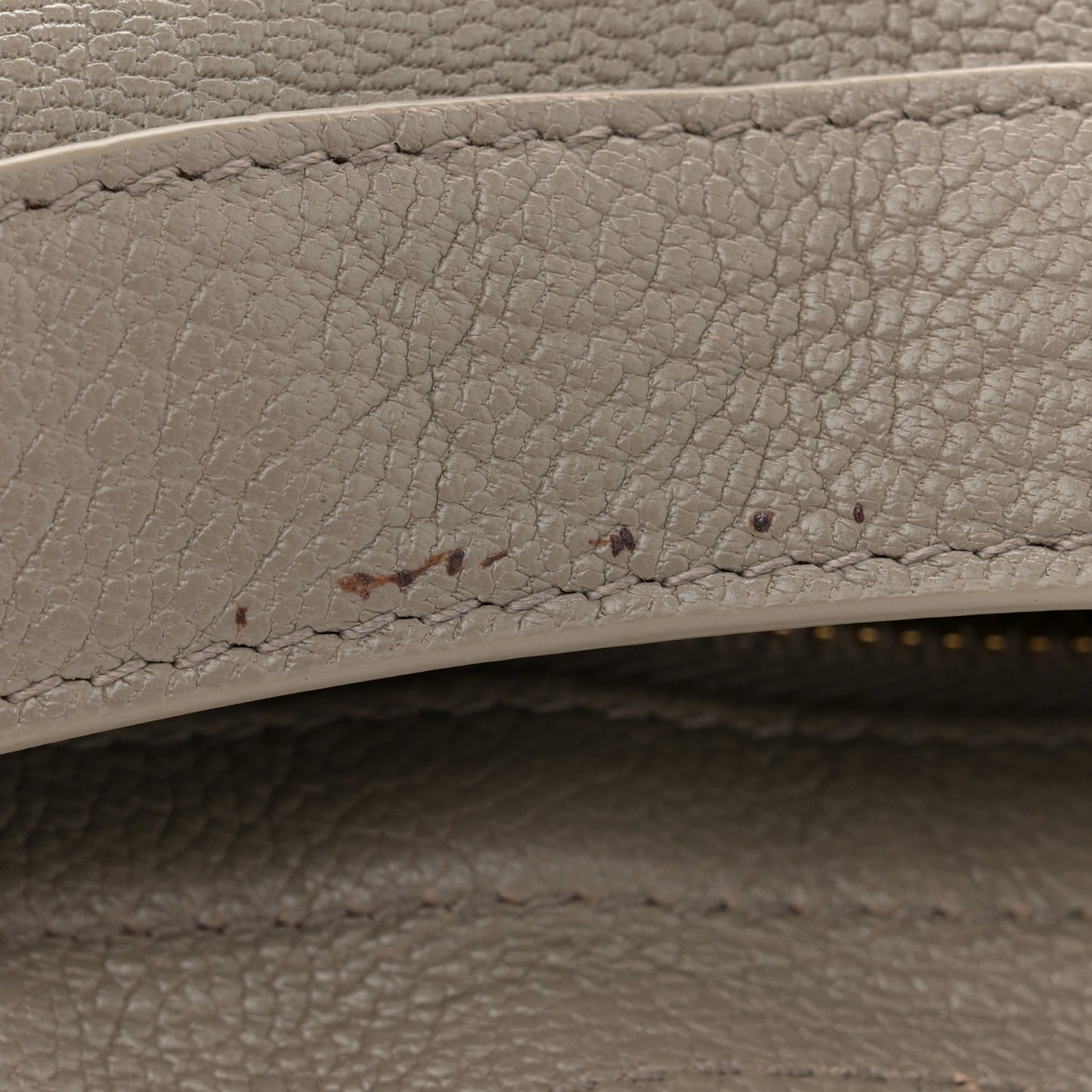 Chevre Gold Metallic Edge Hardware City Gris Taupe