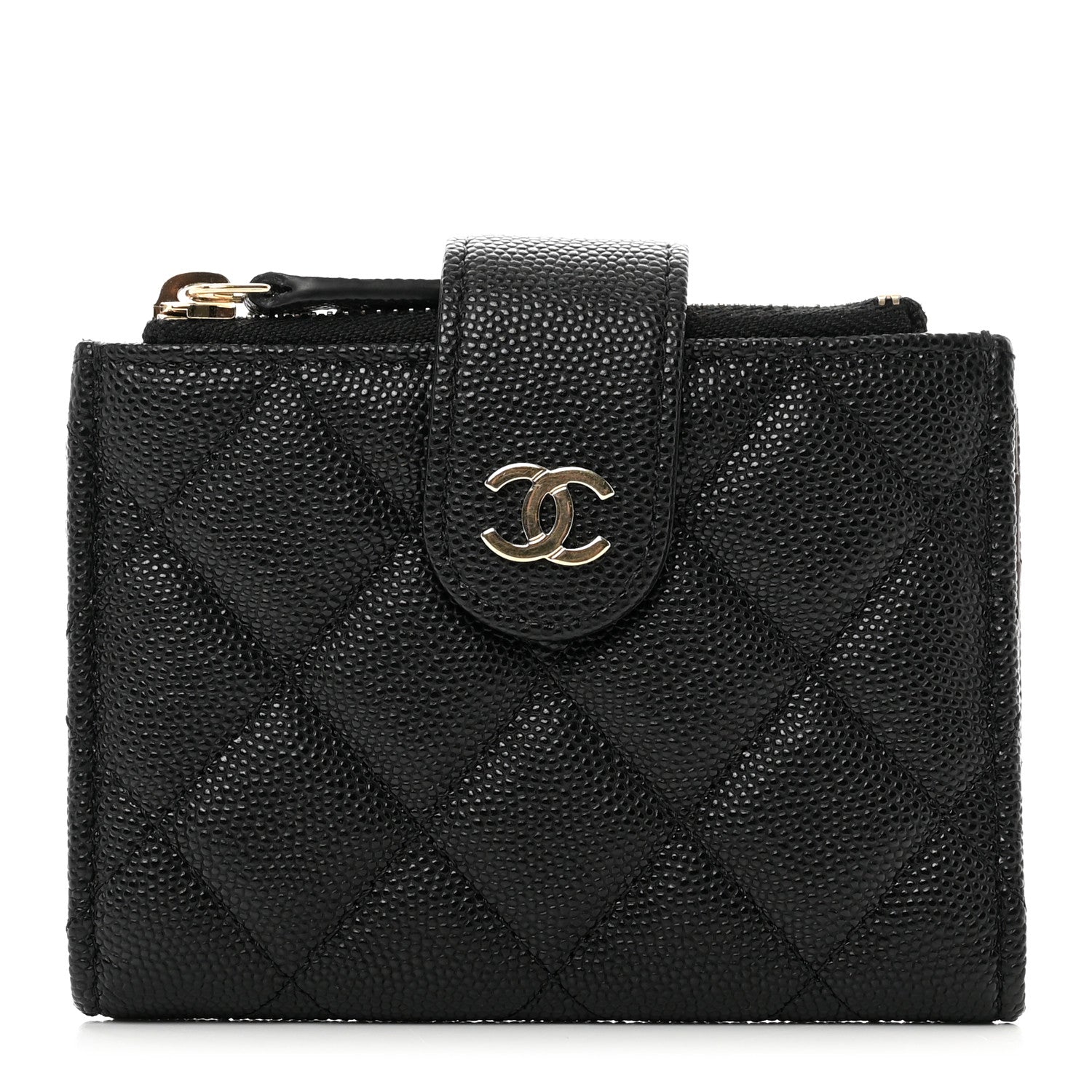 Chanel Caviar Quilted Compact Zipped Pocket Wallet Black 1 of 7