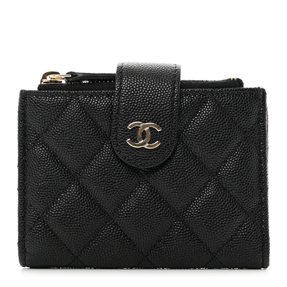 Chanel Caviar Quilted Compact Zipped Pocket Wallet Black 1 of 7