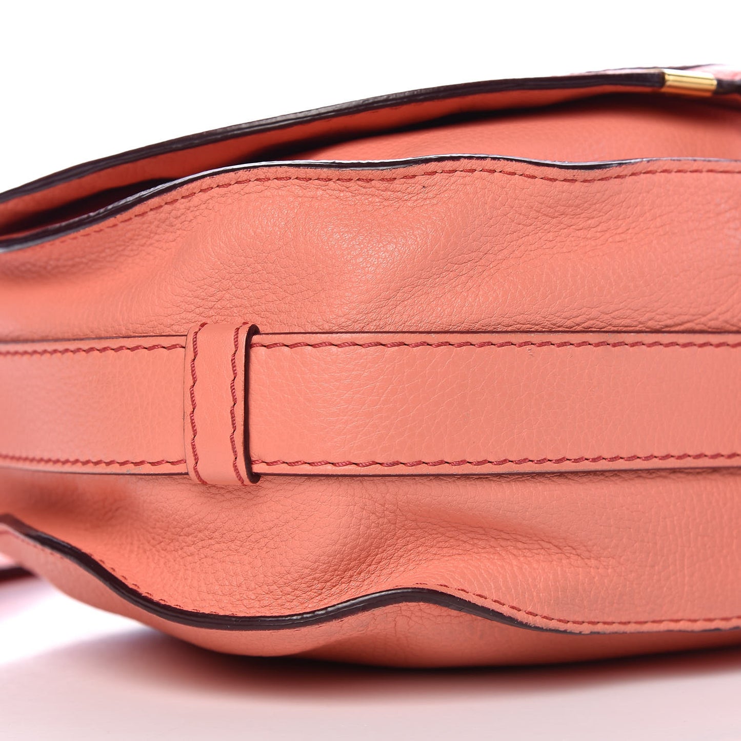 Grained Calfskin Medium Marcie Saddle Bag Coral Pop