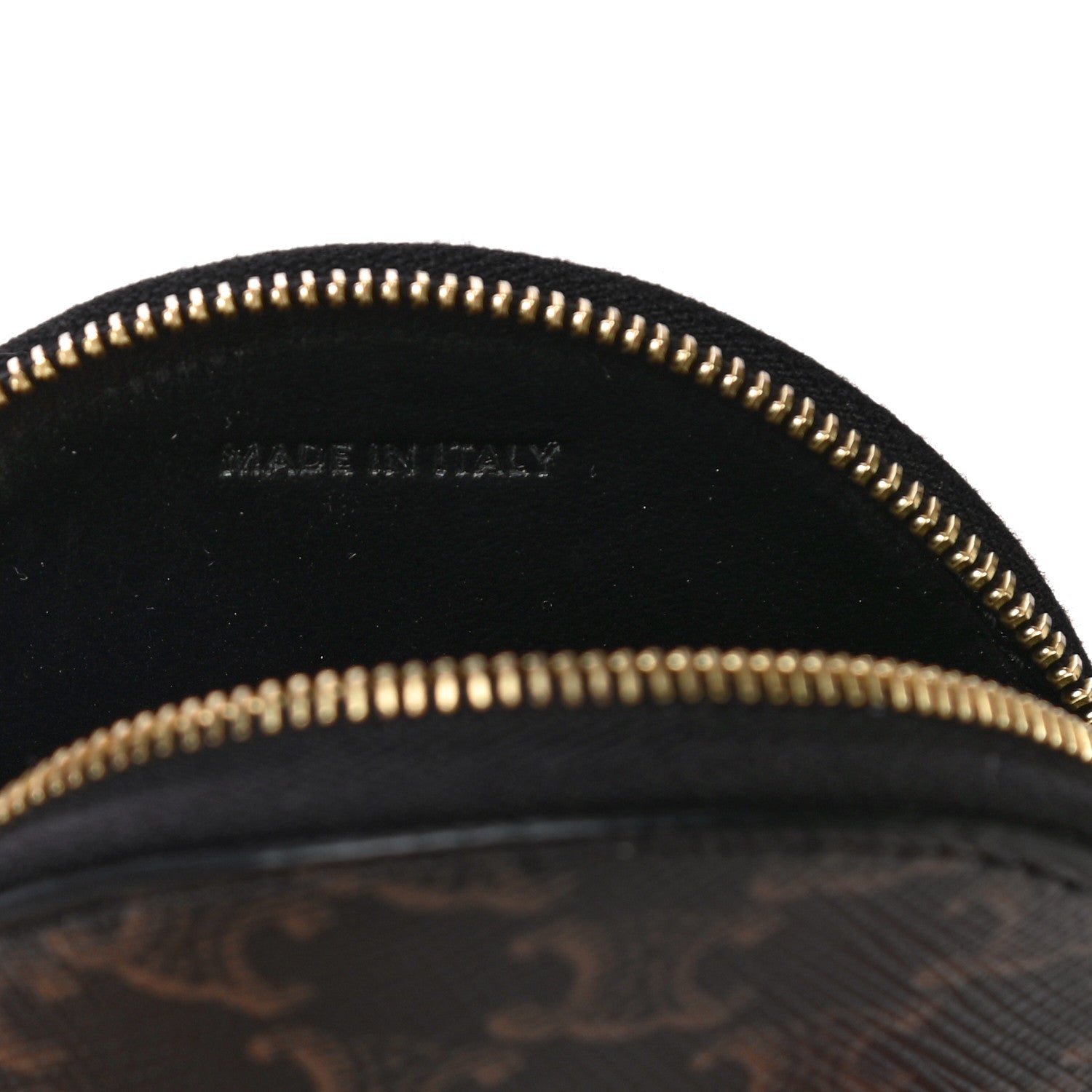 Celine Triomphe Canvas Round Zip Coin Purse 7 of 10