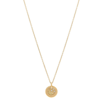 David Yurman 18K Yellow Gold Diamond Yellow Sapphire Cable Collectibles Moon and Stars Pendant Necklace 1 of 6