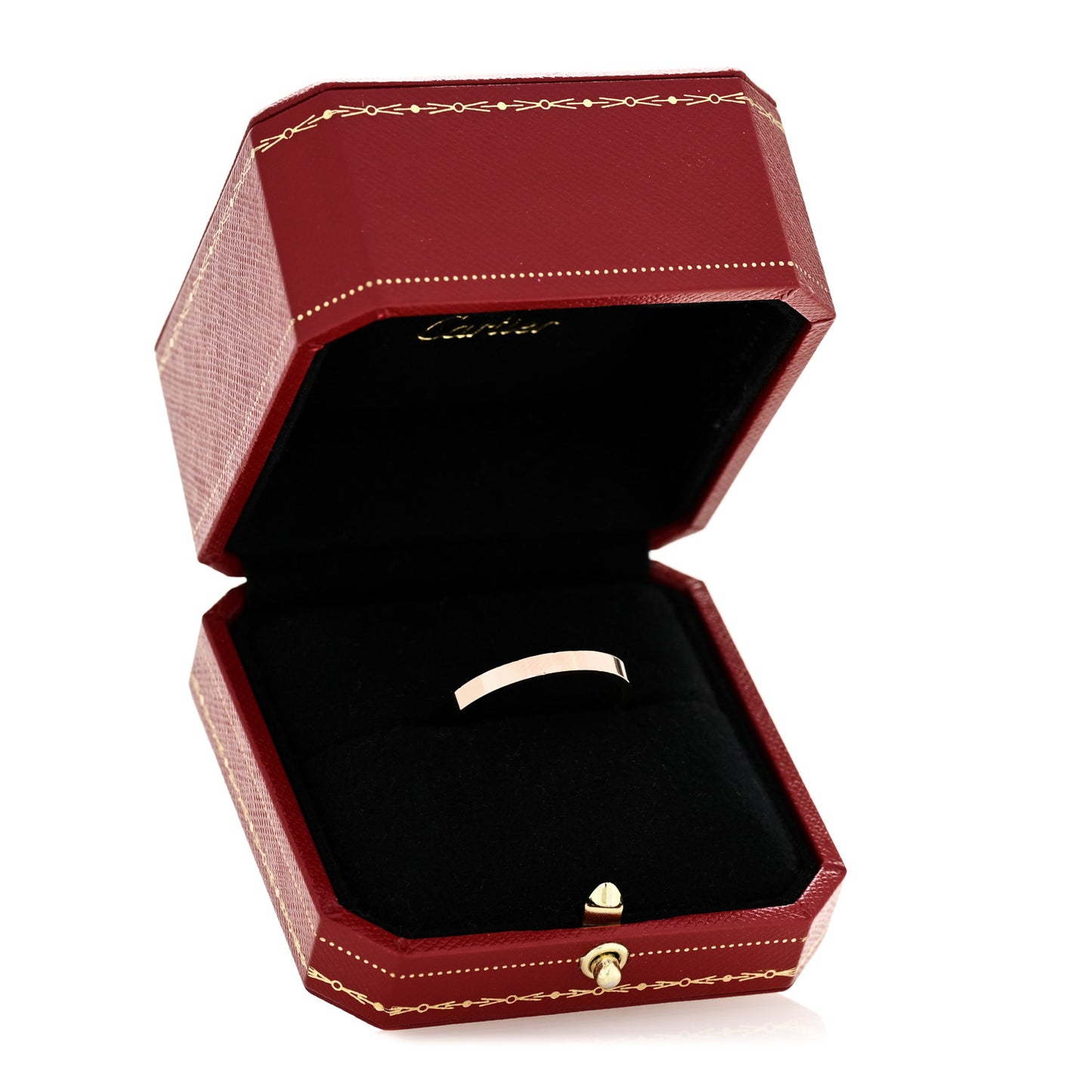 18K Pink Gold 3mm C De Cartier Wedding Band Ring 72 14