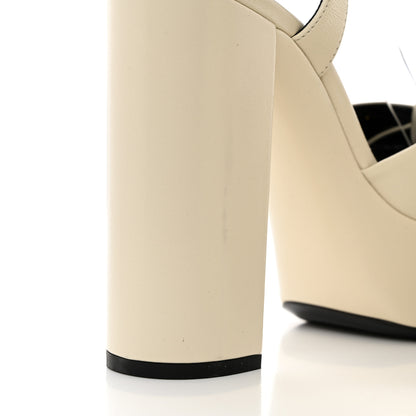 Saint Laurent Vendome Bianca 85 Platform Sandals 38.5 Pearl 9 of 10
