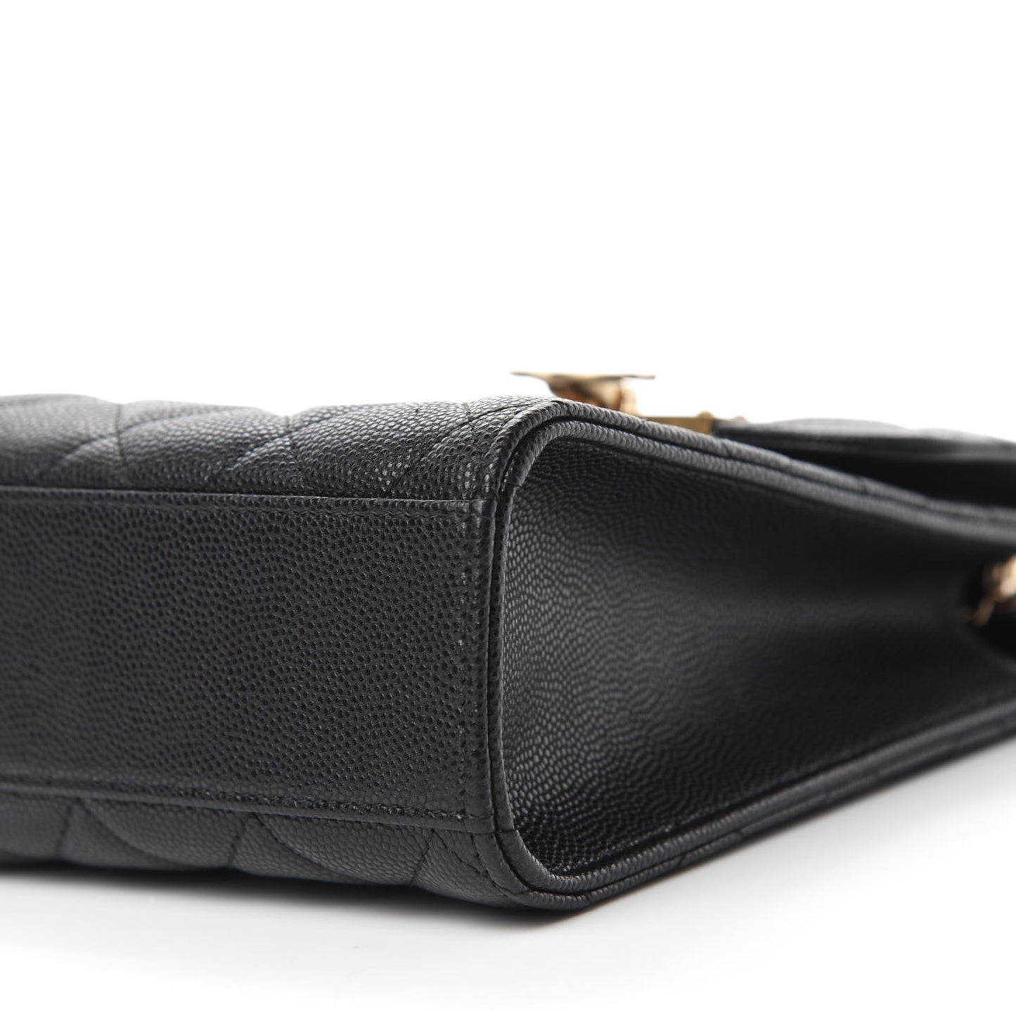Caviar Quilted Golden Class Phone Holder Black