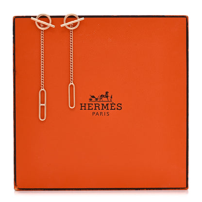 Hermes 18K Rose Gold Echappee Asymmetric Earrings 6 of 6
