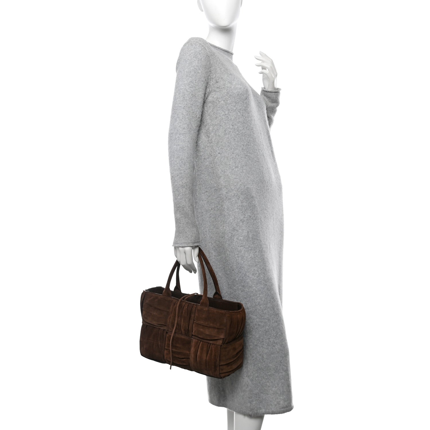 Bottega Veneta Suede Foulard Intrecciato Small Arco Tote Brownie 2 of 11