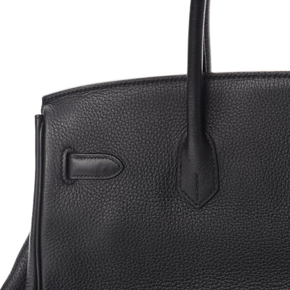 Hermes Taurillon Clemence Birkin 35 Black 9 of 37