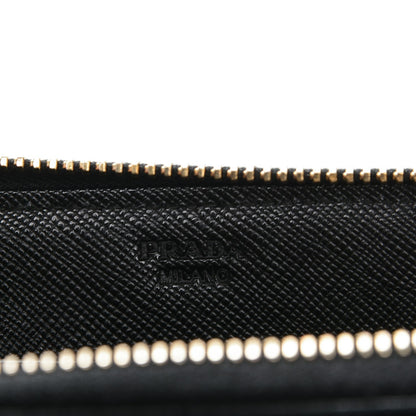 Prada Saffiano Fiocco Bow Zip Around Wallet Black 6 of 6