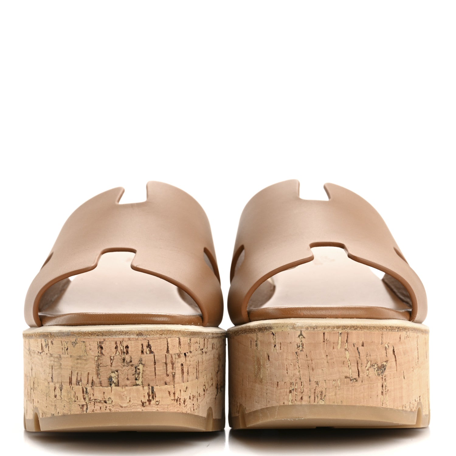 Hermes Calfskin Cork Eze 30 Sandals 38 Gold 3 of 9