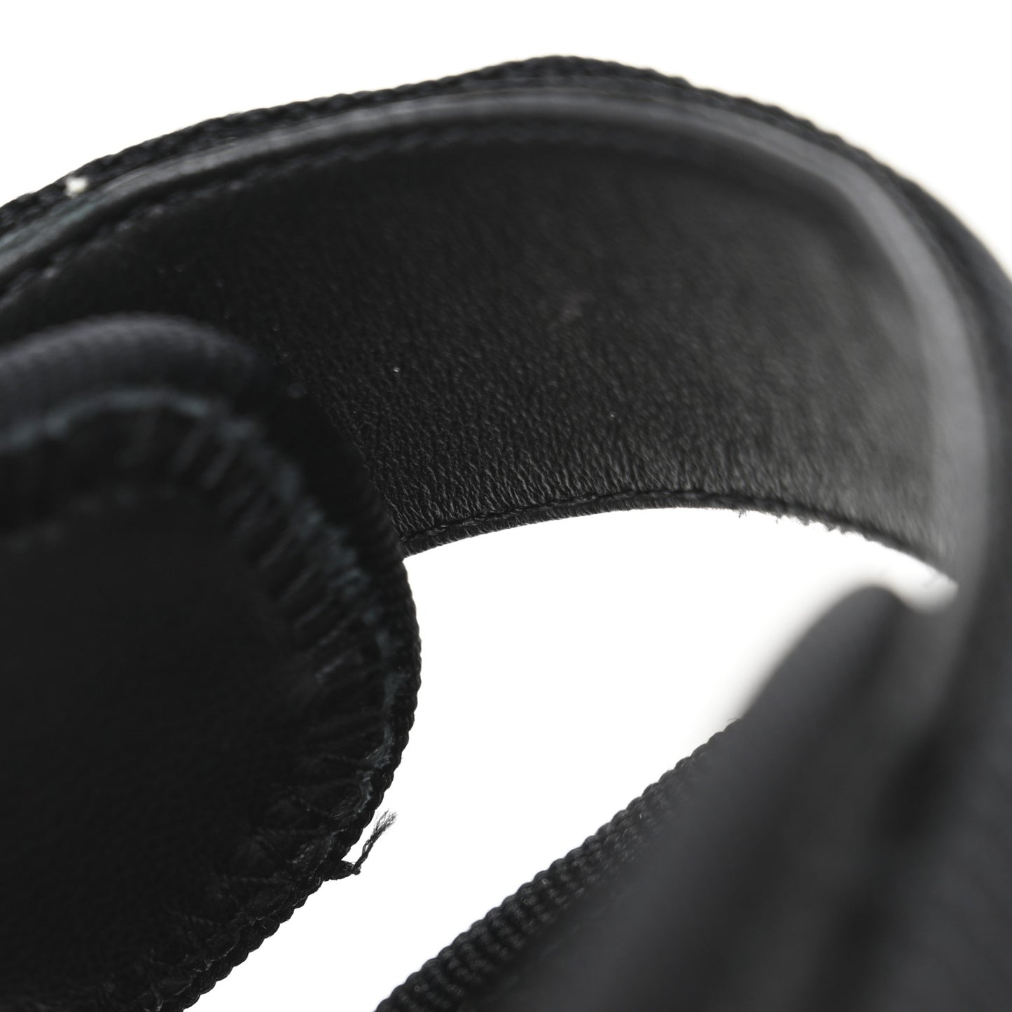 Fabric Metal CC Logo Flat Sandals 36.5 Black