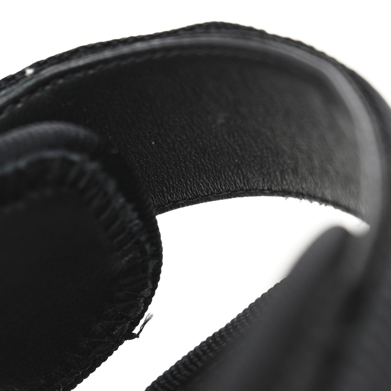 Chanel Fabric Metal CC Logo Flat Sandals 36.5 Black 10 of 13
