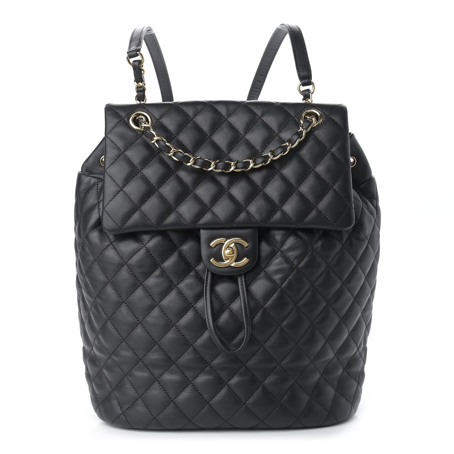 Lambskin Quilted Large Urban Spirit Backpack Black