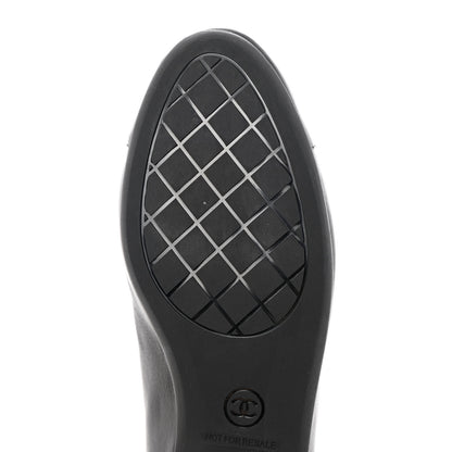 Chanel Calfskin CC Cap Toe Uniform Ballerina Flats 36 Black 10 of 10