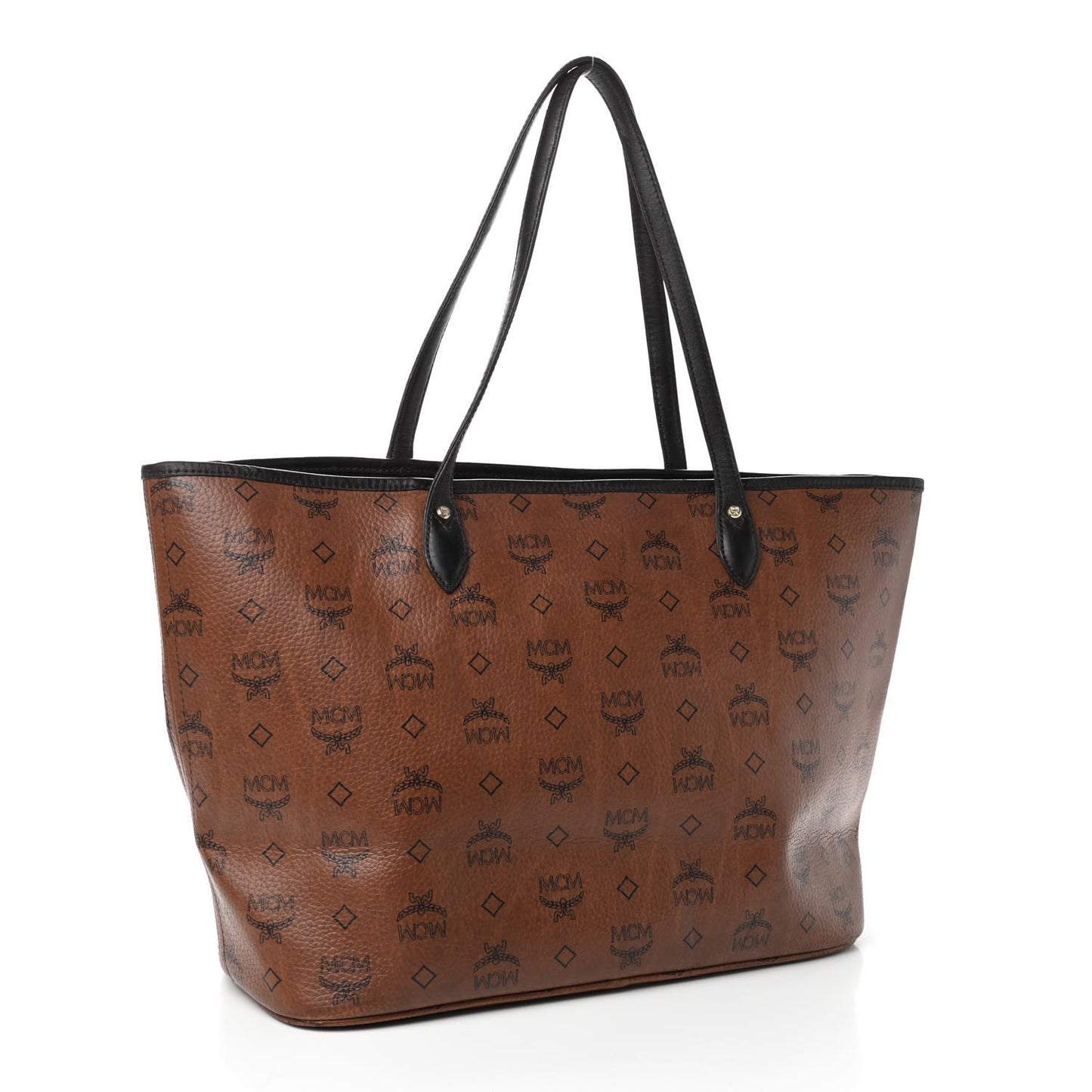 Visetos Dog Bone Striped Shopper Tote Brown